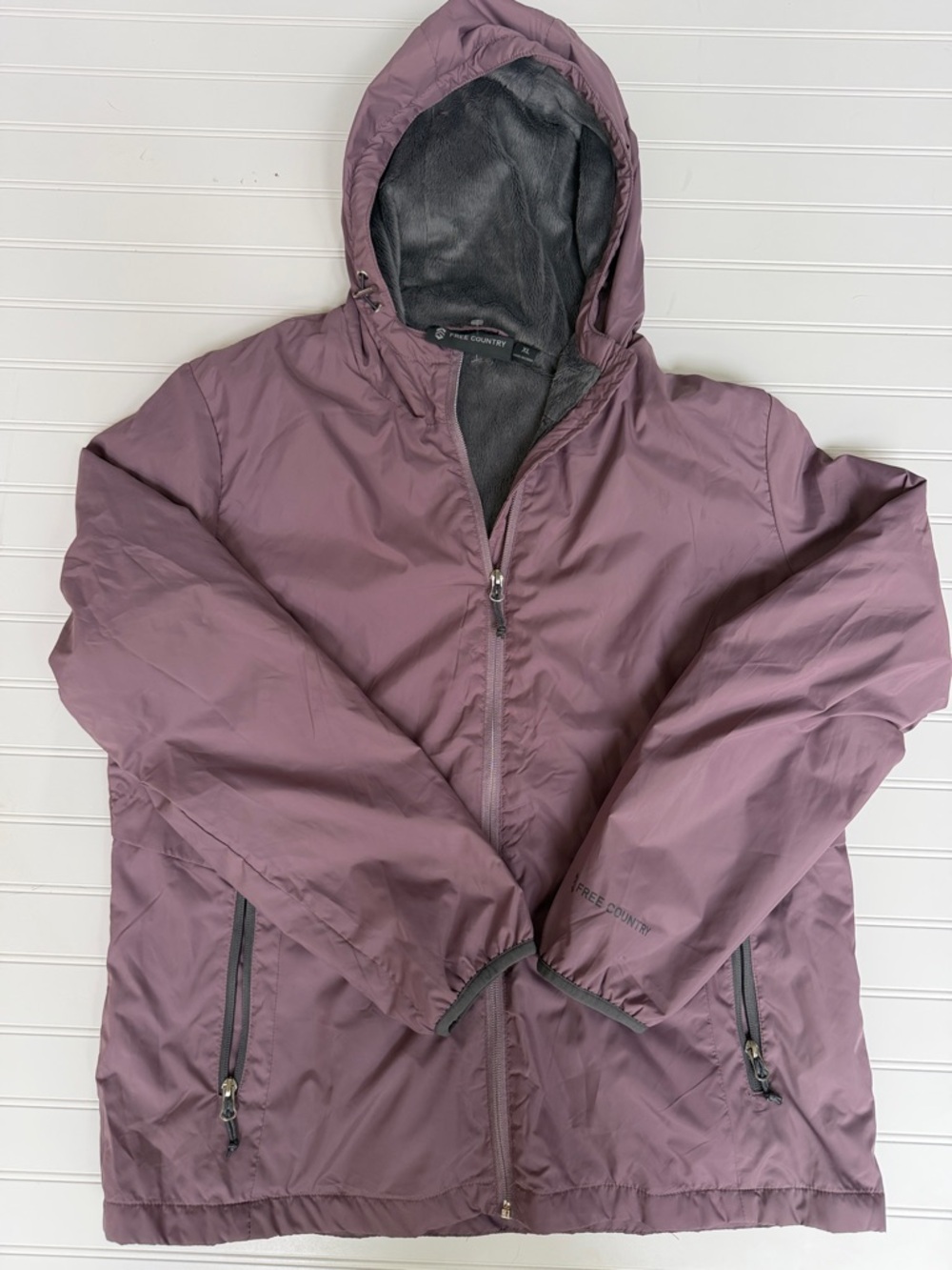 Free Country Mauve Hooded Bomber Jacket